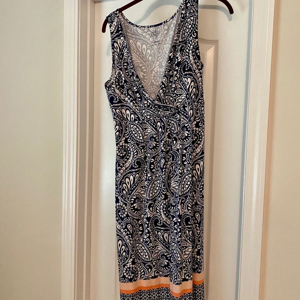 Navy & white print sundress